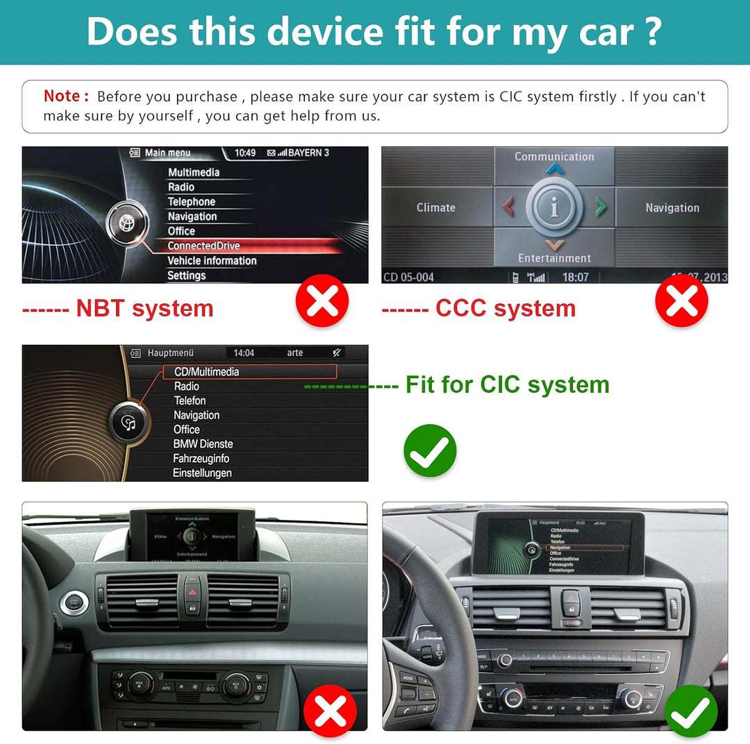 10,25 Zoll Autoradio-Touchscreen für 2008-2012 BMW 1er E81/E82/E87/E88 mit CIC-System, unterstützt A