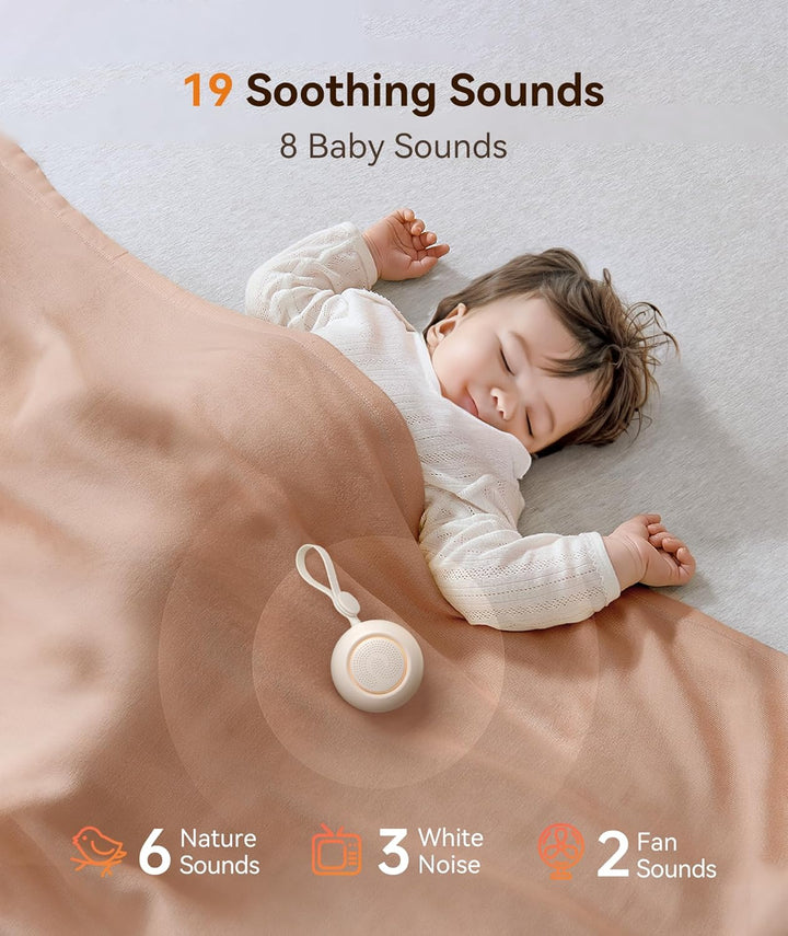 Dreamegg Sleep Lite 1 White Noise Machine Baby - Tragbares Weisses Rauschen Baby mit 19 Klänge, Eins