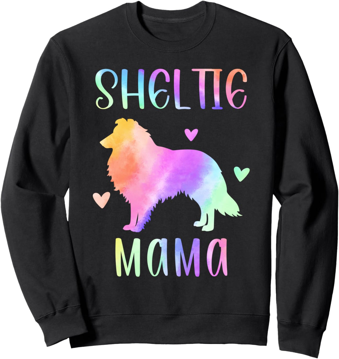 Sheltie Mama Shetland Sheepdog Mom Regenbogen Aquarell Sweatshirt