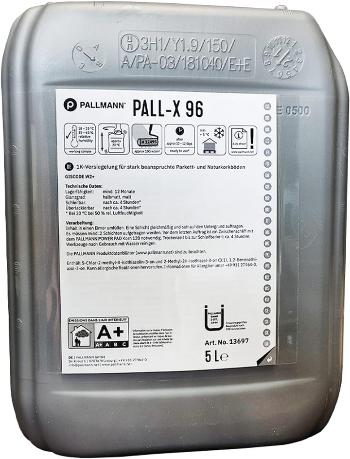 Pallmann Pall-X 96 5L halbmatt 1K-Parkettversiegelung, vers. Grössen und Glanzgrad, für Wohn- und Ge