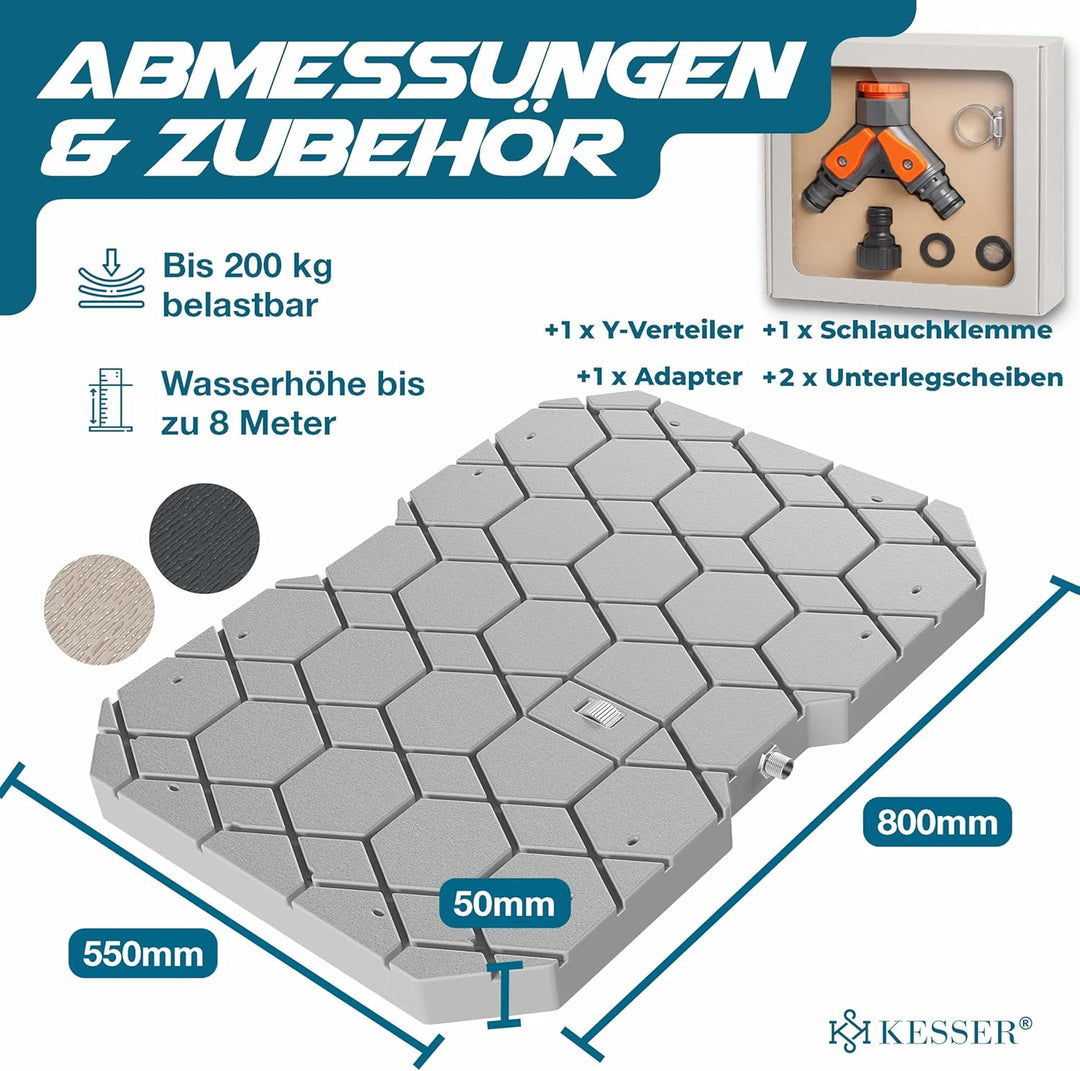 KESSER® Bodendusche Geo Gartendusche, Dusche für alle - Gross, Klein & Vierbeiner, rutschfest, UV- &