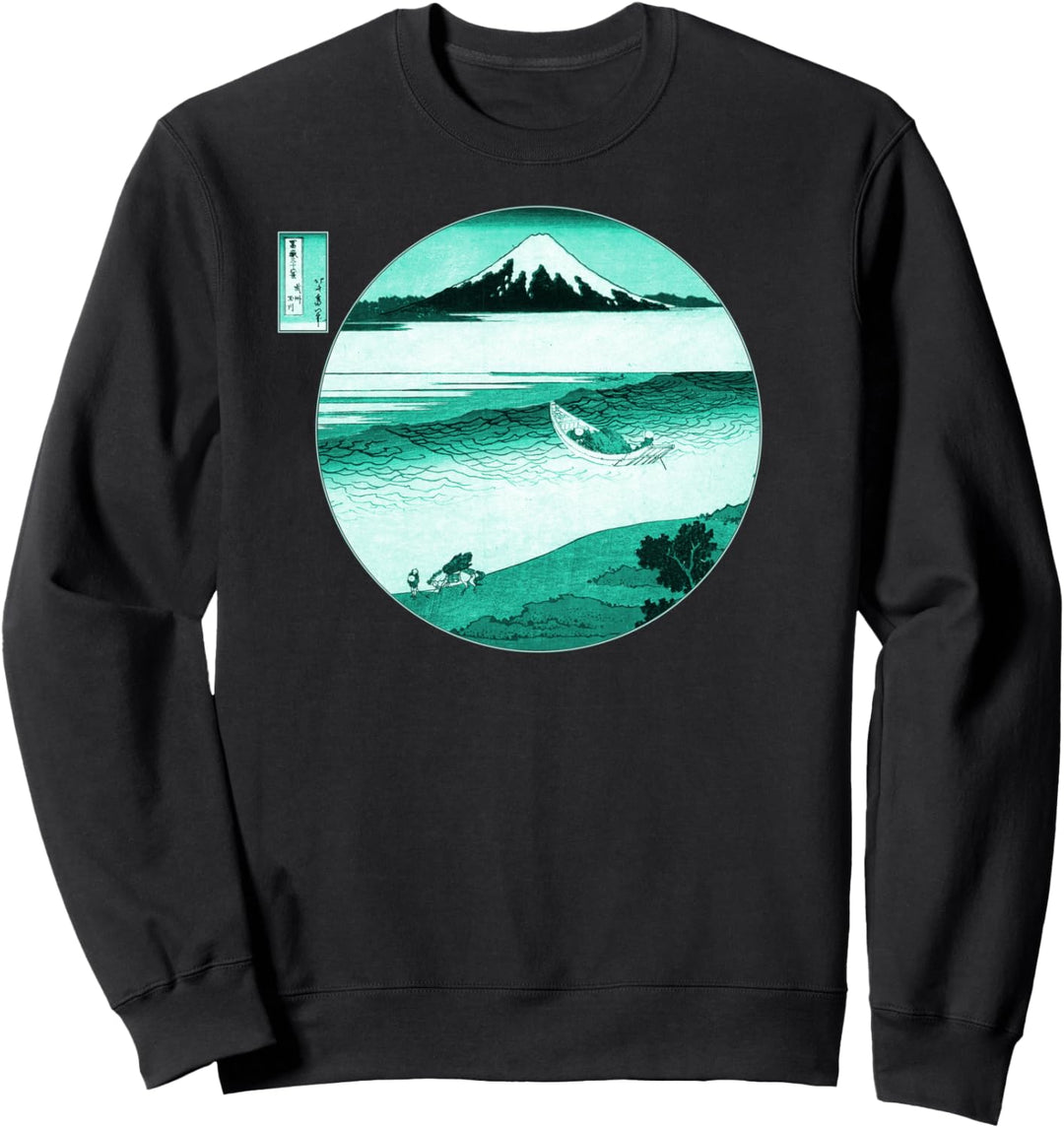 Berühmte japanische Holzblock-Art: Tama River stilvoll Sweatshirt