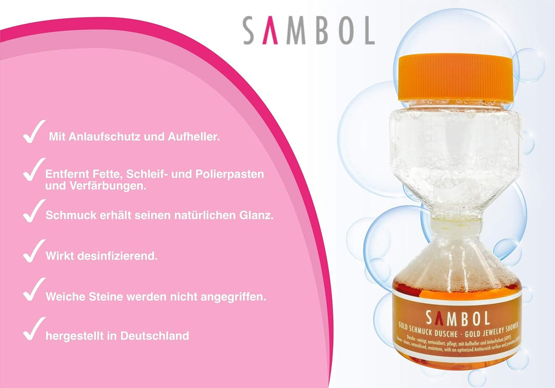 Sambol - Gold Schmuck Wäsche (200 ml) Goldschmuck Wäsche, Schmuckreiniger, Reinigungswäsche, Goldpfl