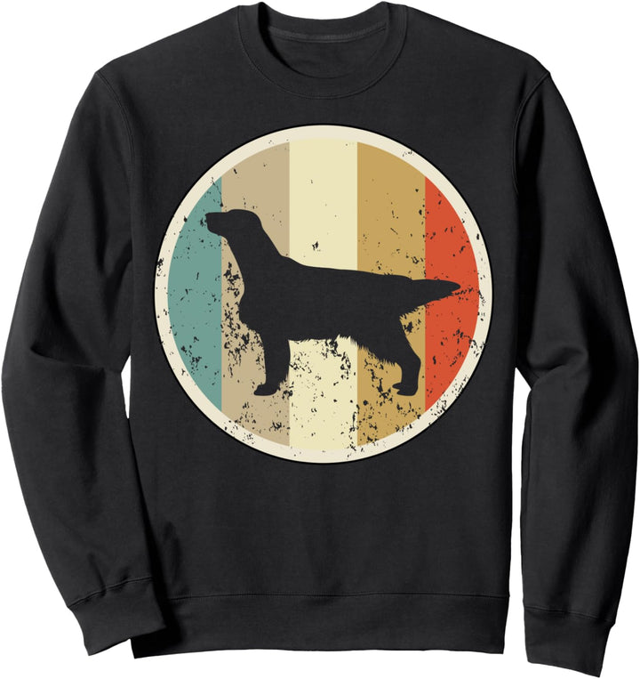 Retro Vintage Grunge Style Flat Coated Retriever Hunde Sweatshirt