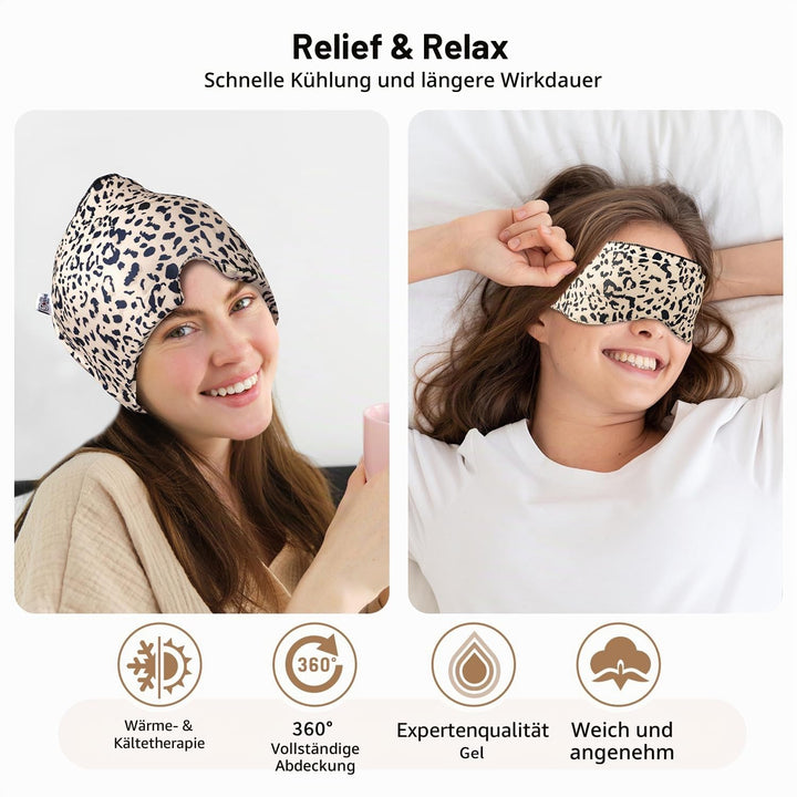 my novel things 2 Stück Migräne Maske und Augenmaske Kühlend, Migräne Kühlmaske, Migraine Relief Cap