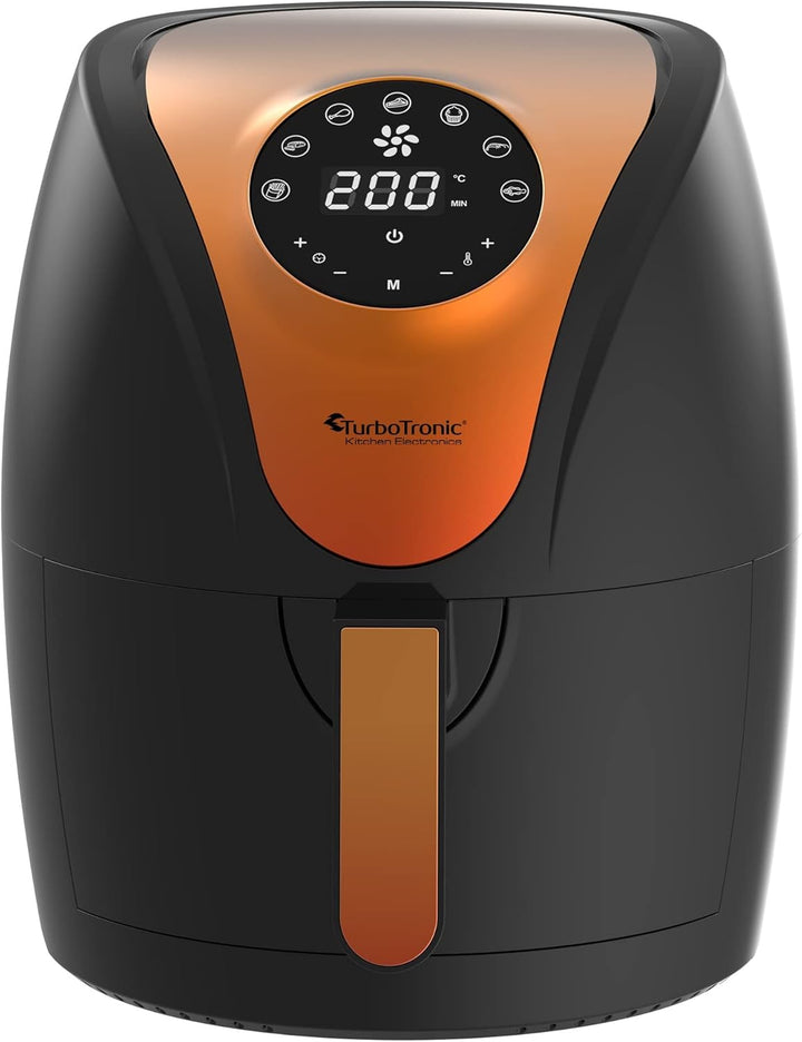 TurboTronic / Digitale Heissluftfritteuse / 3,5L / schwarz, grün. türkis / 1200W / Airfryer mit Time