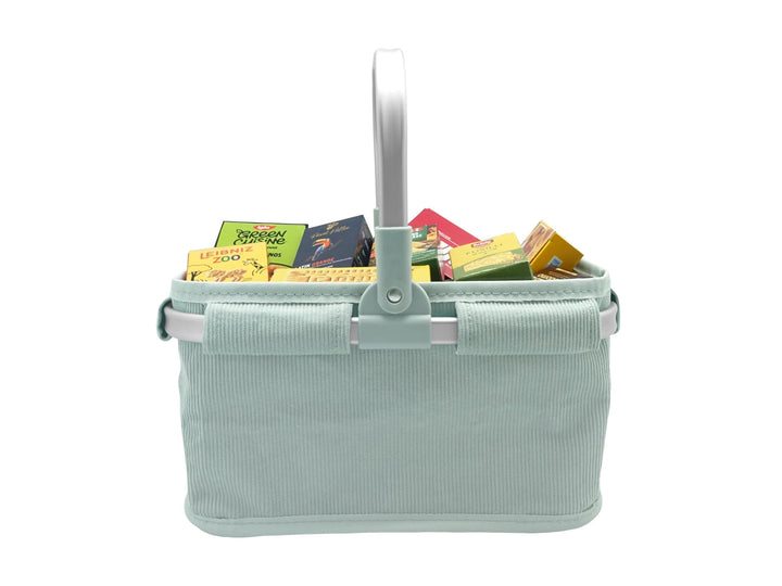 tanner DER KLEINE KAUFMANN TANNER Deco - Tragekorb aus Cord „Ocean Breeze“ mit Marken-Miniaturfaltsc
