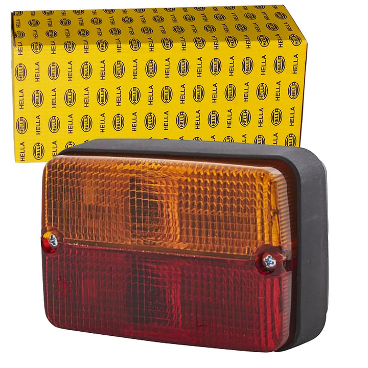HELLA - Heckleuchte - Glühlampe - 12V - Anbau/geschraubt - Lichtscheibenfarbe: rot/gelb - Kabel: 900