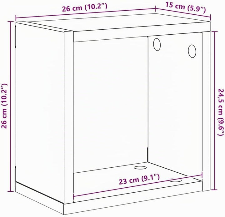 vidaXL Wandregale 2er Set Altholz 26X15X26 cm Massiv Rustikales Design Vielseitig Innenlagerung Wohn
