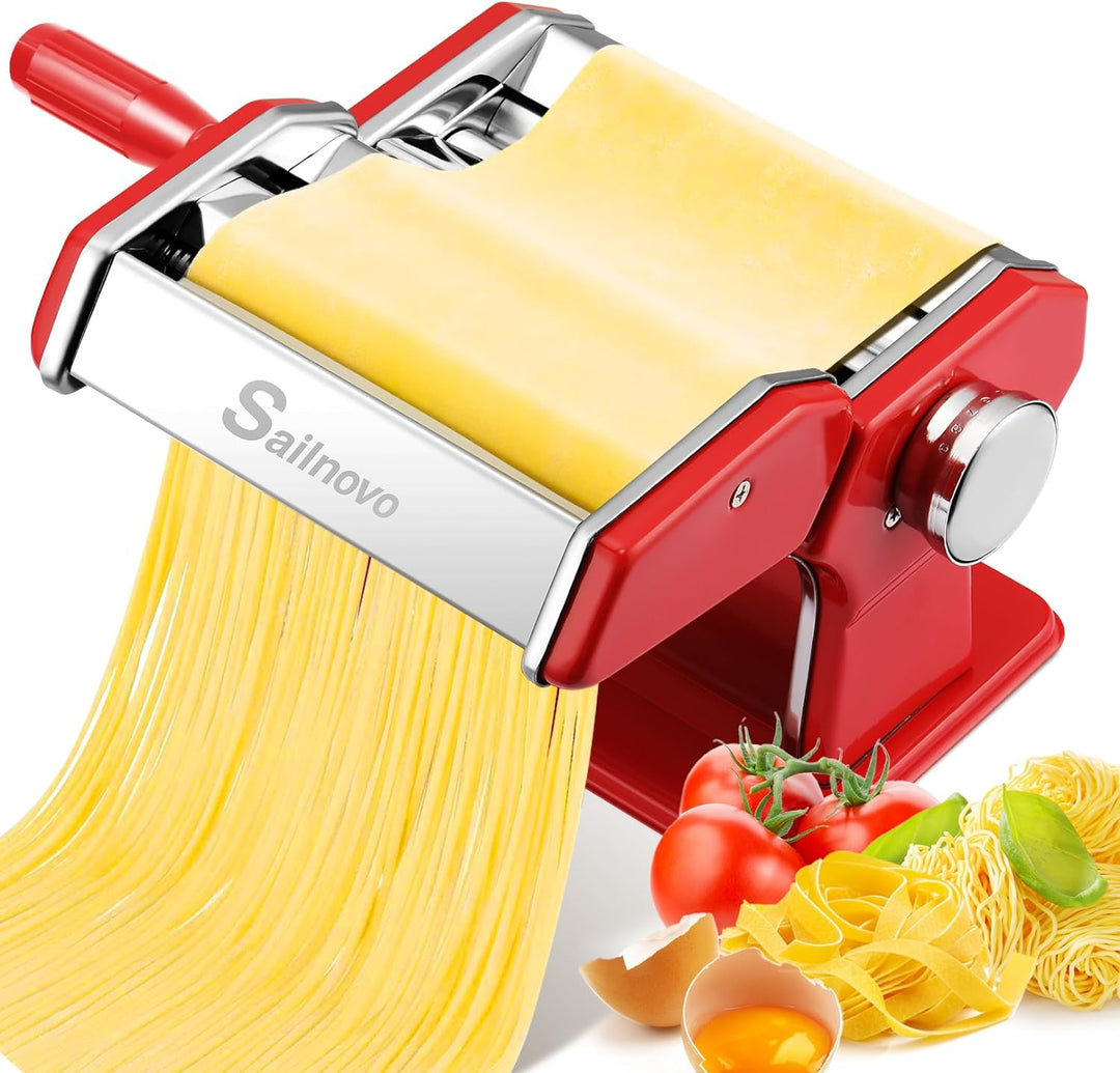 Sailnovo Nudelmaschine Pasta Maker 180 Aluminiumlegierung mit 9 Einstellbaren Stärkeeinstellungen un