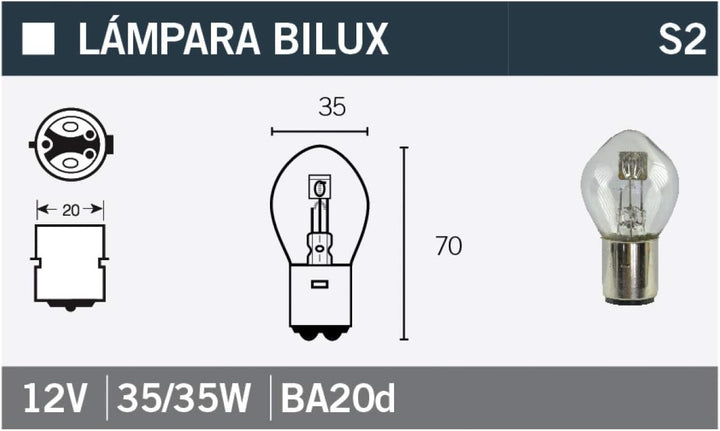 Lampe Glühbirne BILUX 12V35/35W