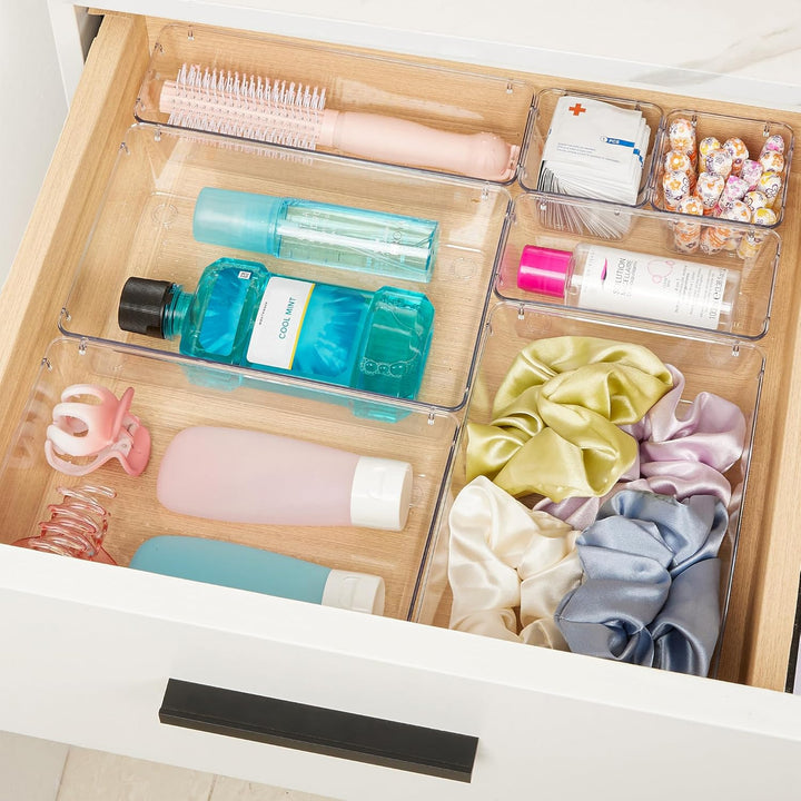 Vtopmart 9 Stücke Schubladen Organizer mit 4 Grössen, Schminktisch Organizer für Küchen, Badezimmer,