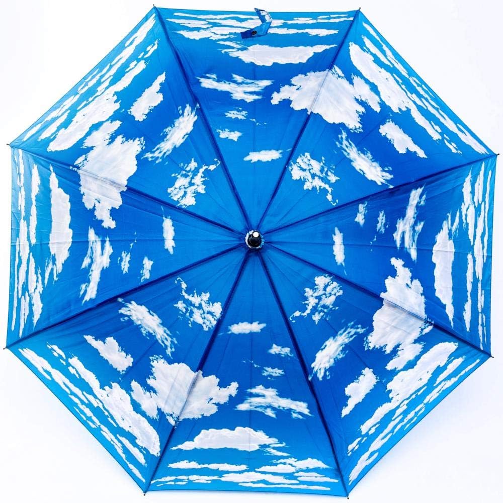 LUCKYWEATHER Regenschirm Stockschirm Damen/Herren Motiv Wolken Auf-Automatik I Stockregenschirm gros