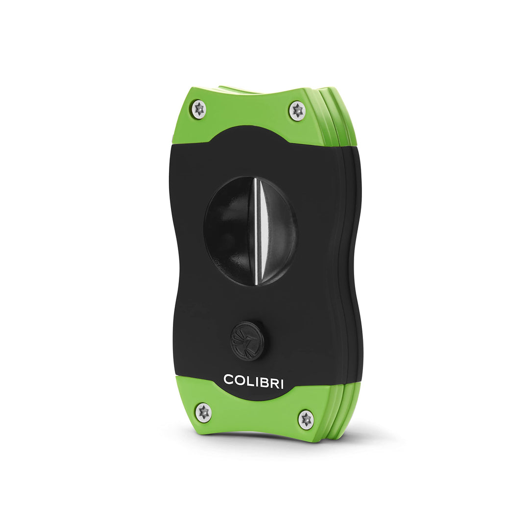 Colibri V-Cut Zigarrenschneider | Schwarz Mit Blauakzenten | Federauslöser | Tiefer 7mm V-Schnitt |