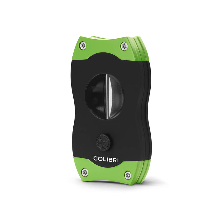 Colibri V-Cut Zigarrenschneider | Schwarz Mit Blauakzenten | Federauslöser | Tiefer 7mm V-Schnitt |