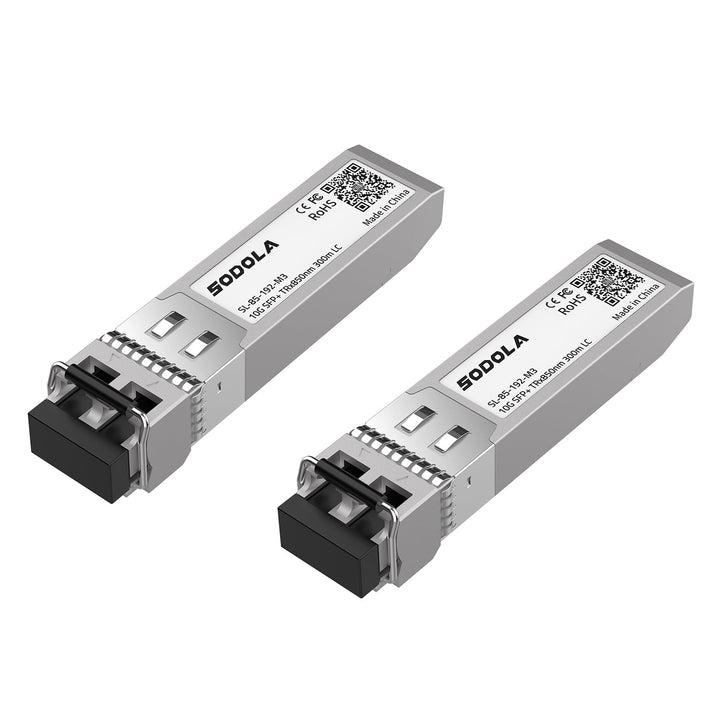 10GBase-SR SFP+ Transceiver, 850nm MMF, bis zu 300 Meter, Kompatibel mit Cisco SFP-10G-SR, Meraki MA