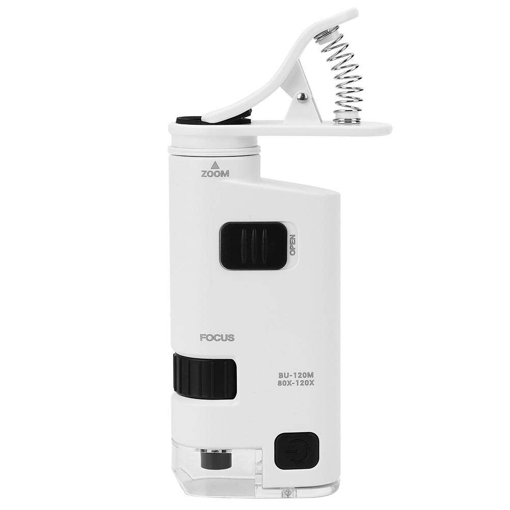 Mikroskop Lupe,Handy Mikroskop Objektiv mit 80-120-fach Einstellbarer Zoom-LED Handy-Mikroskop Mini-