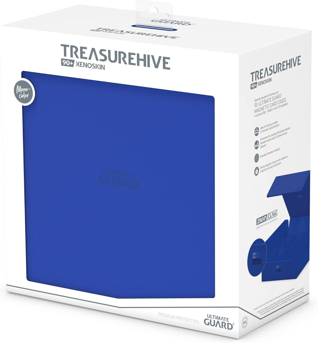 Ultimate Guard Unisex-Adult Treasurehive 90+ Xenoskin Kartenbox 252 x 252 x 125 mm Blau, 252 x 252 x