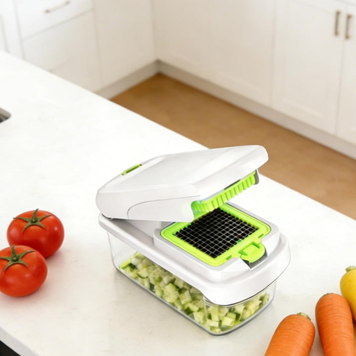7-in-1 Gemüseschneider, Multifunktionaler Küchenschneider, Meal prep, Gemüsehobel mit 7 Klingen und