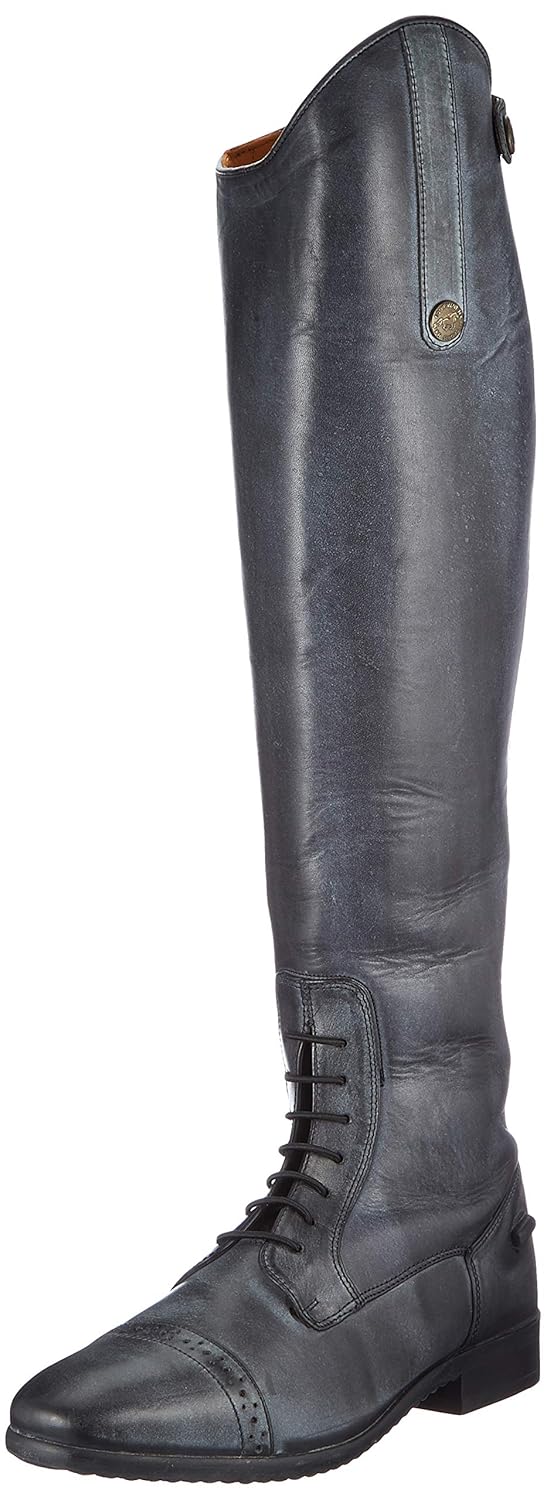 HKM Erwachsene Reitstiefel-Valencia, Langlänge/enge Weite9195 Hose, 9195 schwarz/Grau, 39, Schwarz G