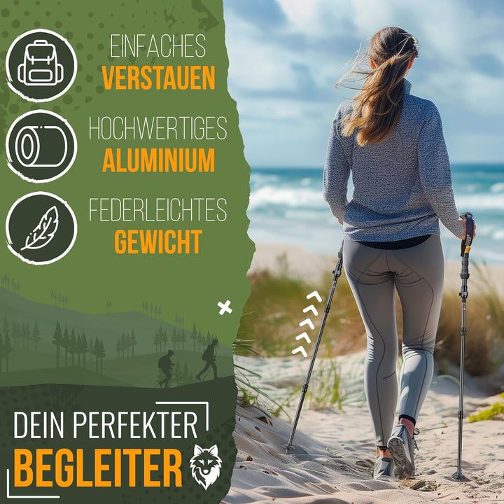 KESSER® Wanderstöcke Aluminium oder Carbon mit Korkgriff | Nordic Walking Stöcke für Damen & Herren