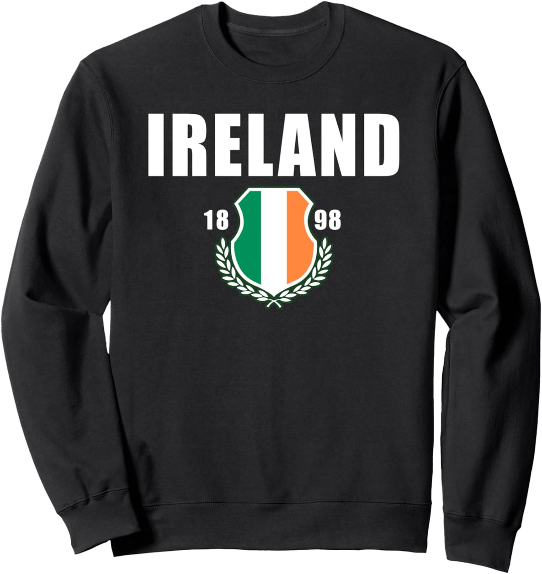 Ireland Big Bold Text 1898 Center Flag Sweatshirt