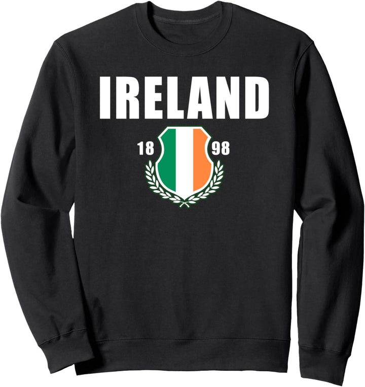 Ireland Big Bold Text 1898 Center Flag Sweatshirt