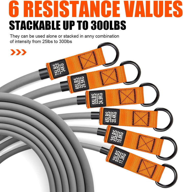 Resistance Bands Widerstandsbänder, 300lbs Fitnessbänder Expander Tube Bands, Widerstandsbänder Set
