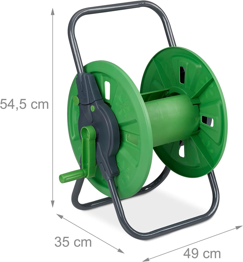 Relaxdays Schlauchtrommel, Schlauchaufroller ohne Schlauch, für 45 m 1/2" Gartenschlauch, Schlauchro