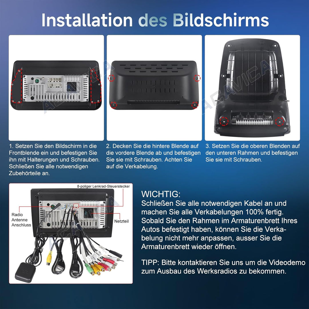 Android 15 Autoradio 9 Zoll Touch Display 4+64GB für Opel Zafira Tourer C 2011–2016, Bluetooth 5.4,