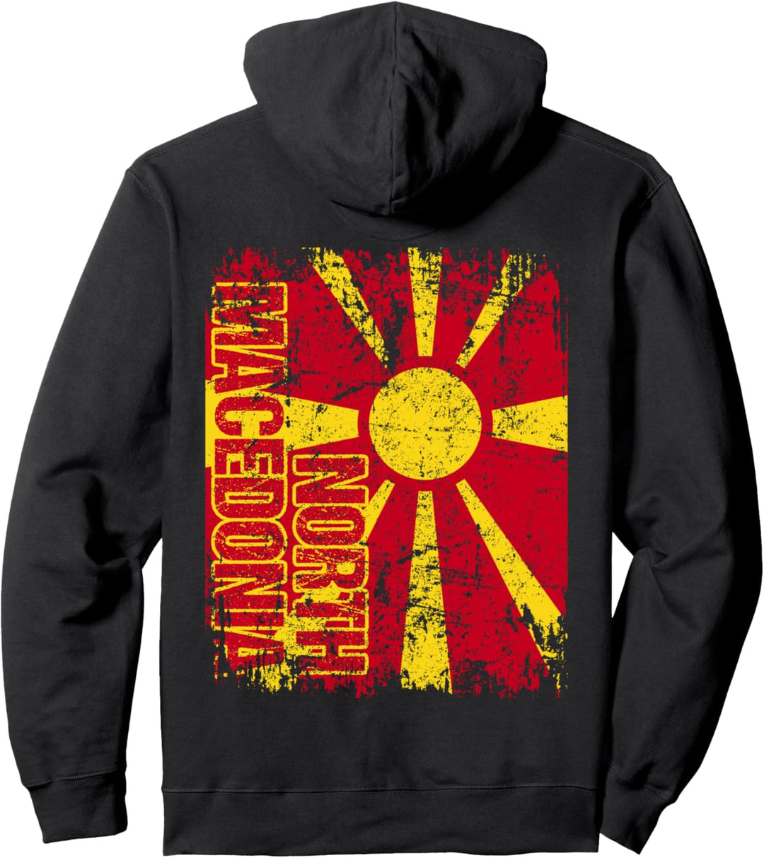 NORD MAZEDONIEN Flagge | Damen Herren Kinder NORD MAZEDONIEN Pullover Hoodie