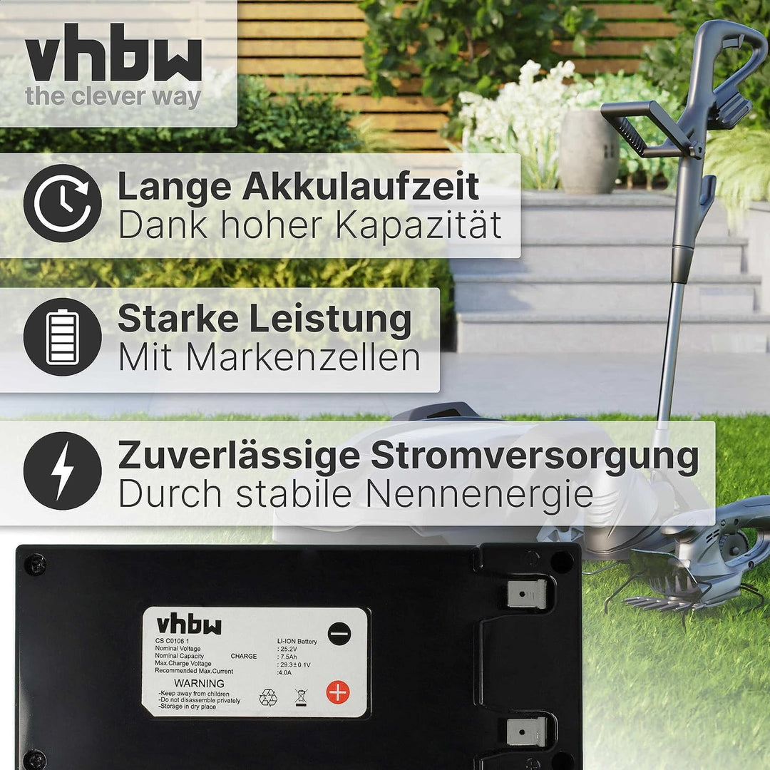 vhbw Akku kompatibel mit Stiga Autoclip 550SG, 528S, 720 S, 527S, 530SG, 530, 550, 525S, 528, 527 S,