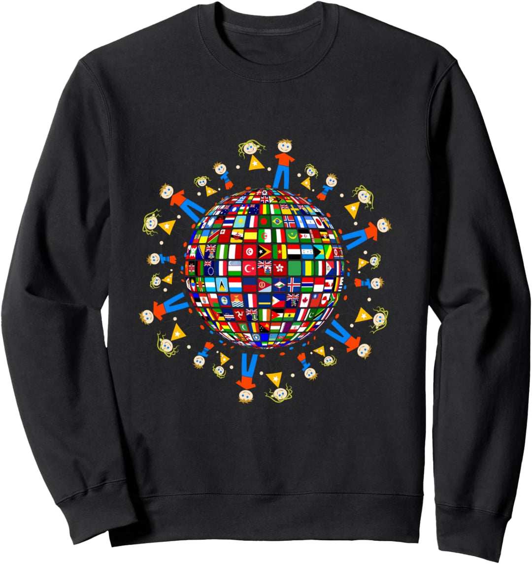 Flaggen der Welt, Familie rund um den Globus Sweatshirt