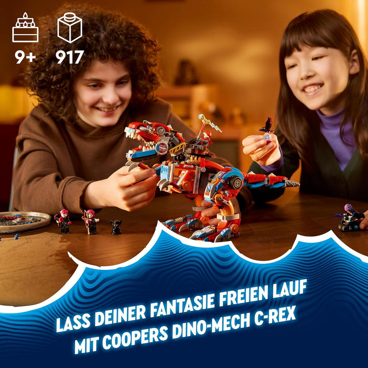 LEGO DREAMZzz 2-in-1 Coopers Dino-Mech C-Rex, Spielzeug-Pterodaktylus, T.Rex-Actionfigur für Jungen