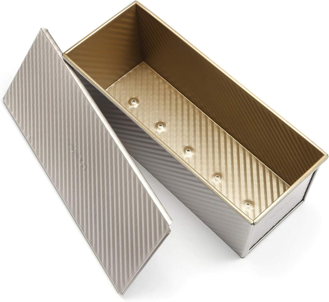 Monfish Brotbackformen Toast Brot Backform Pullman Laib Pfanne Brot Laib Dose mit verschiebbarem Dec