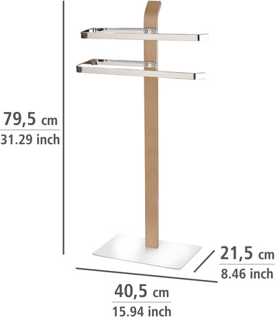 WENKO Handtuchhalter Samona Nature, moderner Ständer für Hand- und Badetücher, auch geeignet als Kle