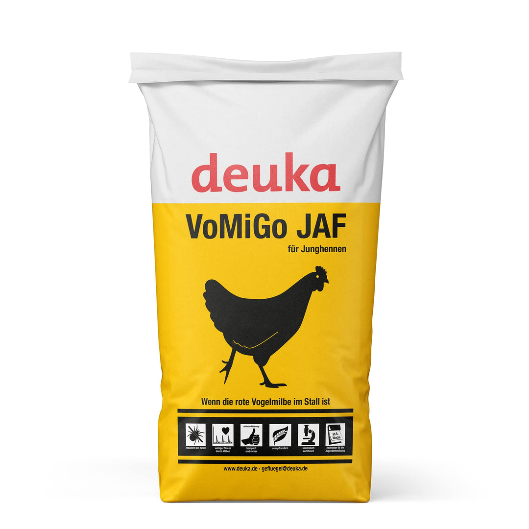 deuka VoMiGo JAF 25 kg | Junghennen-Alleinfutter | bekämpft Befall von Roter Vogelmilbe | förder Ent