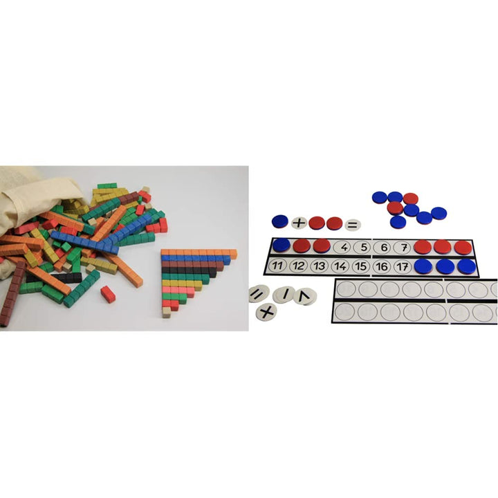 WISSNER® aktiv Lernen - 126 Farbige Rechenstäbe Cuisenaire - RE-Wood &amp; 080813.000 aktiv Lernen-Schül