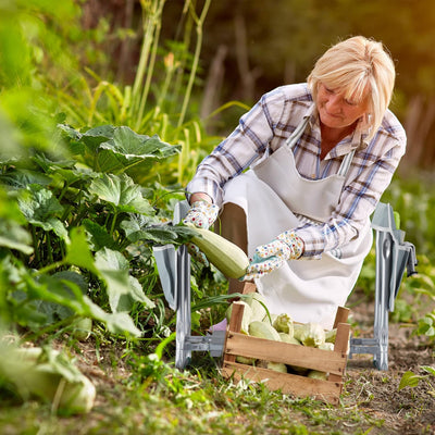 Relaxdays Kniebank für Gartenarbeit, gelenkschonend, klappbar, bis 150 kg, gepolsterte Kniehilfe, 2