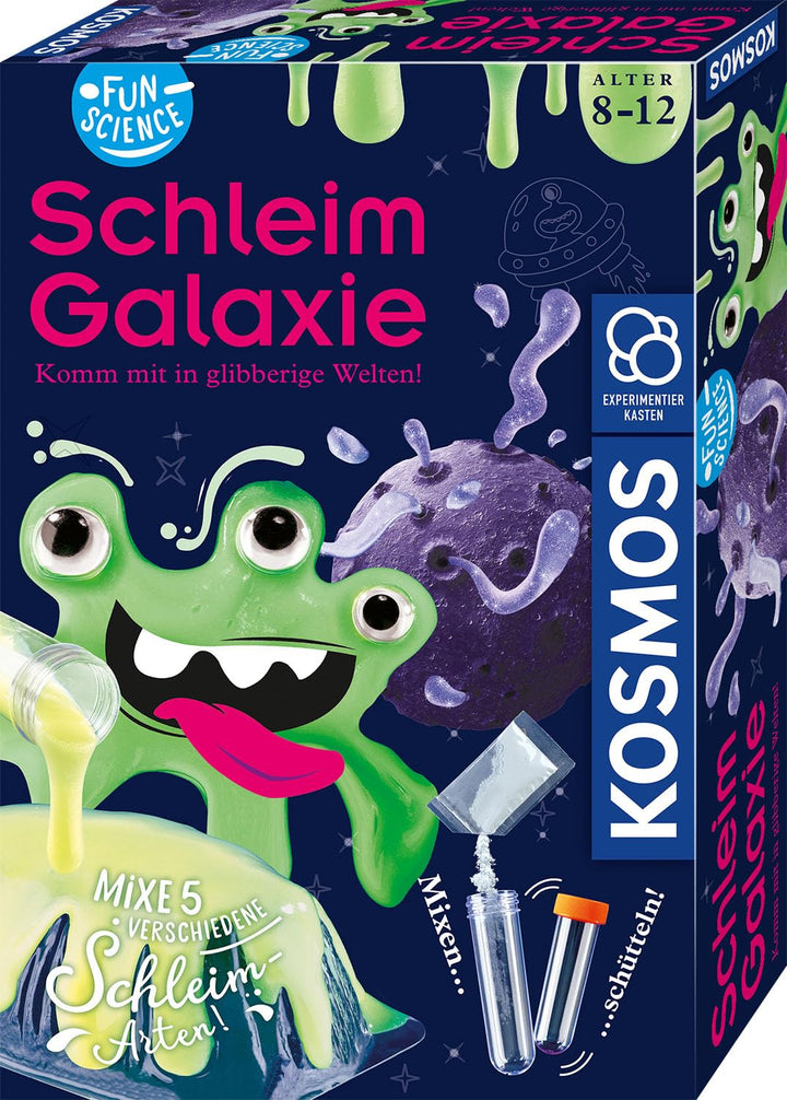 KOSMOS 654177 Fun Science - Schleim-Galaxie, Mixe fünf Verschiedene Schleim-Arten, Experimentierset
