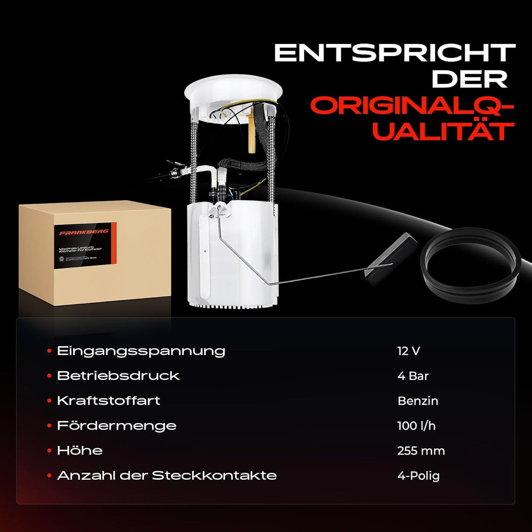 Frankberg Kraftstoffpumpe Benzinpumpe Kraftstoff-Fördereinheit Modul Satz ohne Drucksensor 4-Polig K