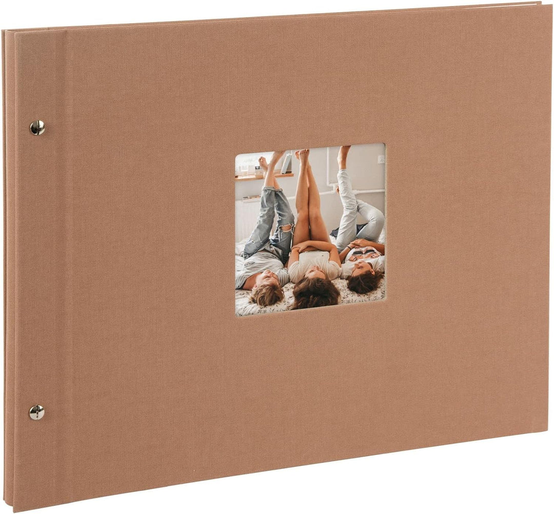 goldbuch 28 819 Schraubalbum Bella Vista Haselnuss, Fotobuch 39 x 31 x 2,5 cm, Foto Album 40 weisse