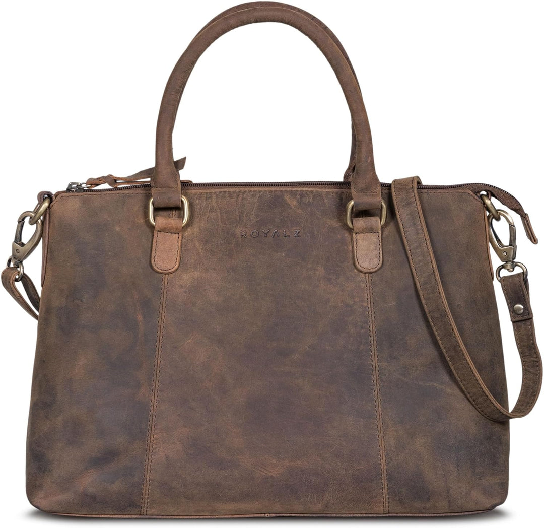 ROYALZ 'Payton' Elegante Lederhandtasche Damen Echtleder Klein Vintage Henkeltasche Ledertasche Frau