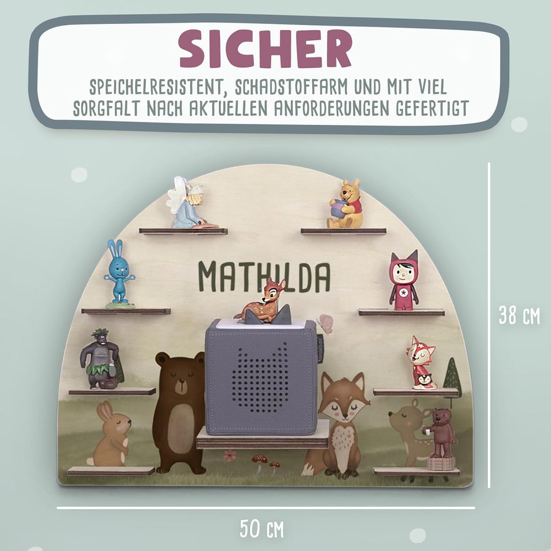 hellomini Tonies Regal Kinder mit Wunschnamen für Toniebox 1 & Toniebox 2 - Personalisiertes Toniebo