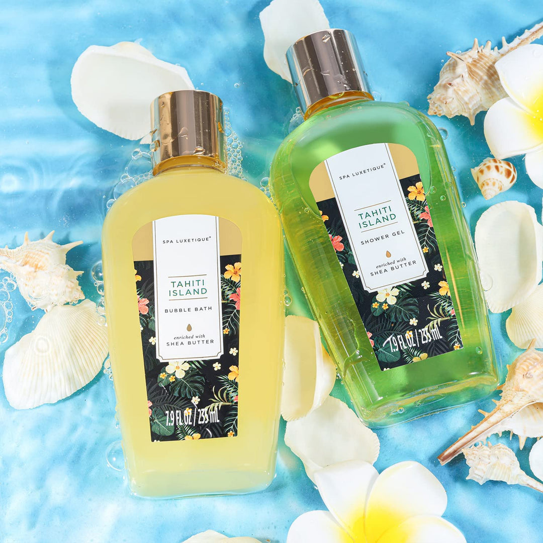 Geschenksets -Spa Luxetique 8pcs Tahiti Insel Badesets mit ätherischem Öl,Verwöhnen Geschenke für Fr
