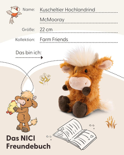 NICI Kuscheltier Hochlandrind McMooray 22cm braun - Stofftier aus weichem Plüsch, niedliches Plüscht