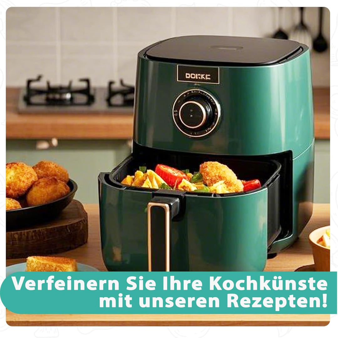 270+ Airfryer Zubehör，Airfryer Spickzettel, Magnetischer Airfryer Spickzettel mit Zeit-Temperatur-Me