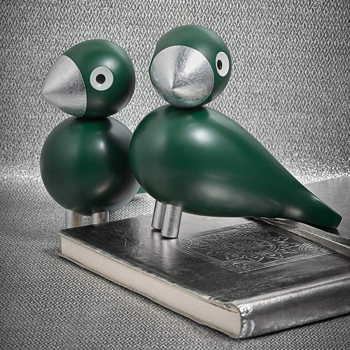 Kay Bojesen Georg Singvogel Figuren 15.5 cm Singvögel Weihnachtsdekoration, grün 15,5cm Grün/Silber,