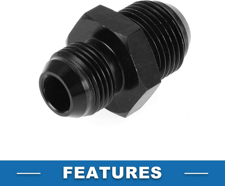 A ABSOPRO Male Flare Reducer Adapter AN10-AN8 Kraftstoffleitung Verbinder | Schwarz, Aluminium, Elox