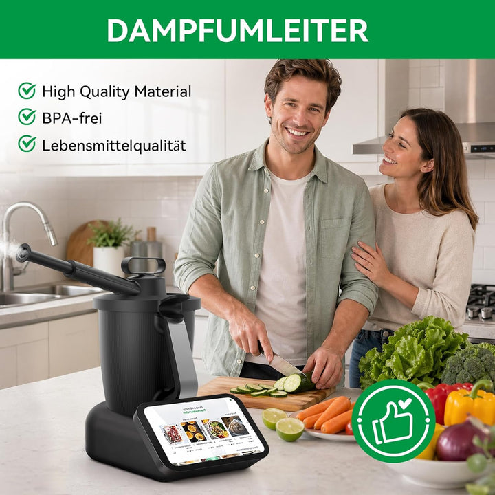 Dampfumleiter für Thermomix TM7, Dampfumleitung für Schutz Küchen Hängeschränke, 360° Drehbar, Extra